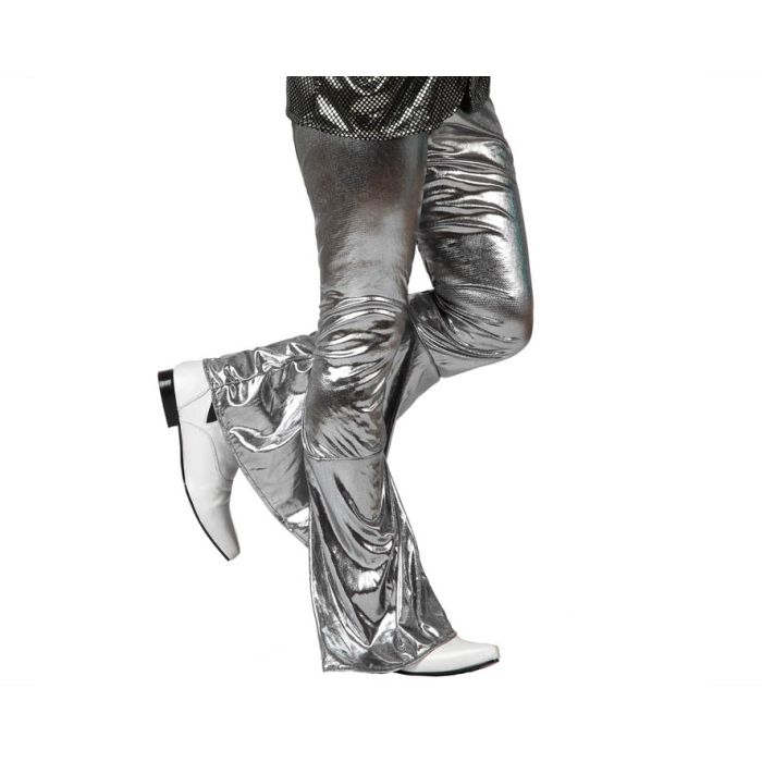 Disfraz Pantalon Disco Brillo Gris Adulto