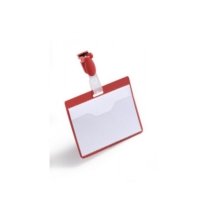 Caja de 25 Identificadores con Pinza Rojo 60X90 Durable 8106-03