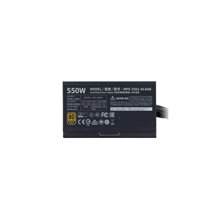 Cooler Master MWE 550 Bronze V2 unidad de fuente de alimentación 550 W 20+4 pin ATX ATX Negro 5