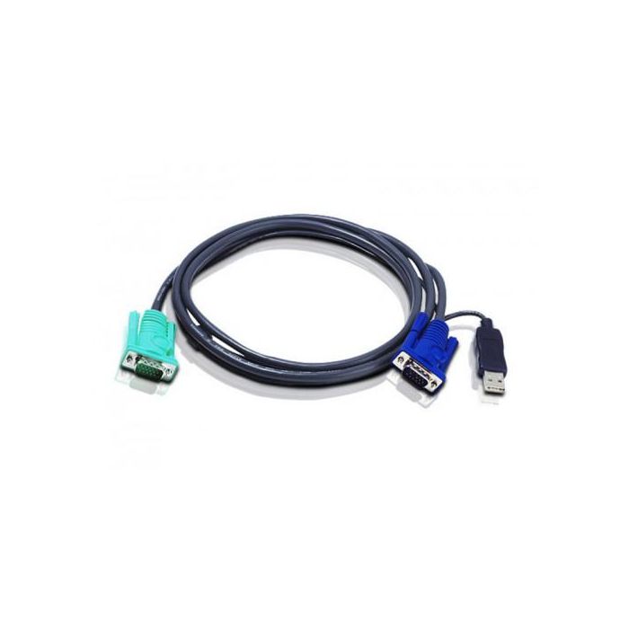 Aten 2L5201U cable para video, teclado y ratón (kvm) 1,2 m Negro
