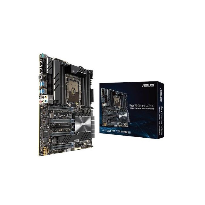 ASUS MB Pro WS C621-64L SAGE/10 G placa base para servidor y estación de trabajo LGA 3647 (Socket P) CEB Intel® C621 ASUS MB Pro WS C621-64L SAGE/10 G placa base para servidor y estación de trabajo LGA 3647 (Socket P) CEB Intel® C621