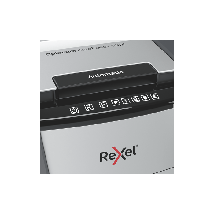 Rexel Optimum AutoFeed+ 100X triturador de papel Corte cruzado 55 dB 22 cm Negro, Gris 4