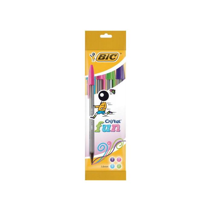 Blister 4 Boligrafo Cristal Fun Punta 1,6 Mm. Colores Surtidos BIC 8957921