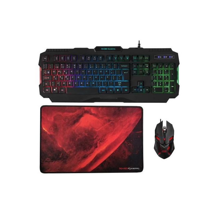 Marsgaming Mcp118 Gaming Combo 3In1 Rgb, Rgb Rainbow Keyboard, 4000Dpi Rgb Flow Mouse, 350X250X3 Mousepad -- Portuguese Layout Marsgaming Mcp118 Gaming Combo 3In1 Rgb, Rgb Rainbow Keyboard, 4000Dpi Rgb Flow Mouse, 350X250X3 Mousepad -- Portuguese Layout