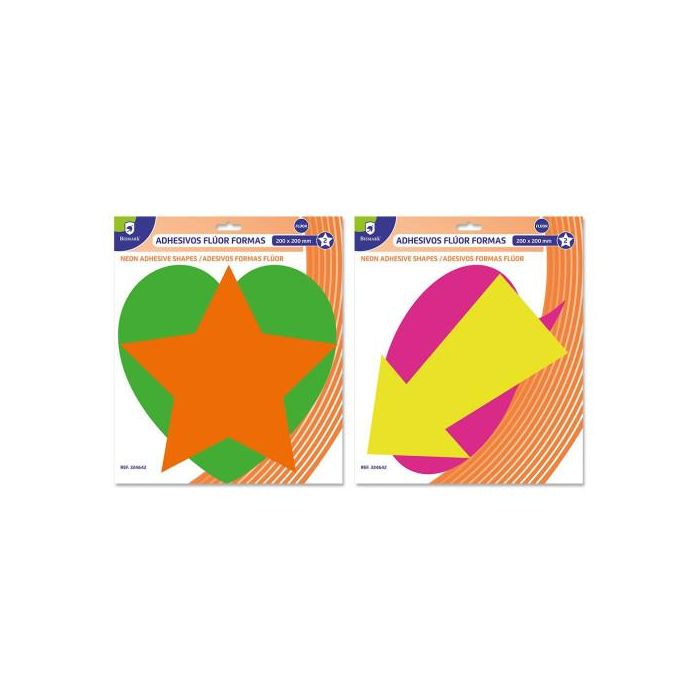 Bismark Adhesivos Formas Fluorescentes - Pack 2 Colores 1