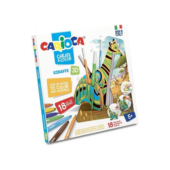 SET CREATE &amp; COLOR GIRAFFE 3D CARIOCA 42901