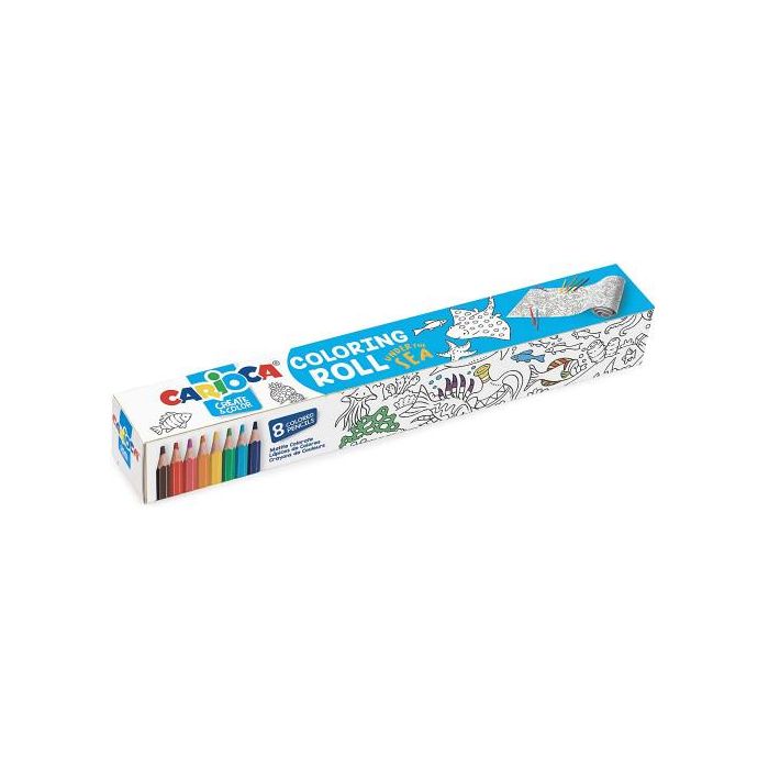Set Coloring Roll Sea 200 X 30 Cm + 8 Lápices Carioca 43023