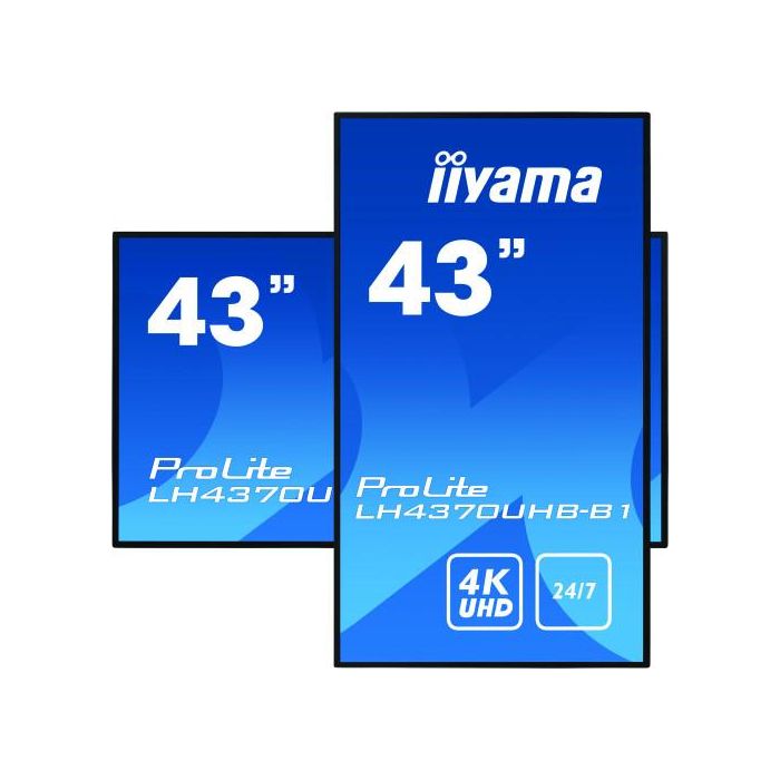 iiyama LH4370UHB-B1 pantalla de señalización Pantalla plana para señalización digital 108 cm (42.5") VA 4K Ultra HD Negro Procesador incorporado Android 9.0 1