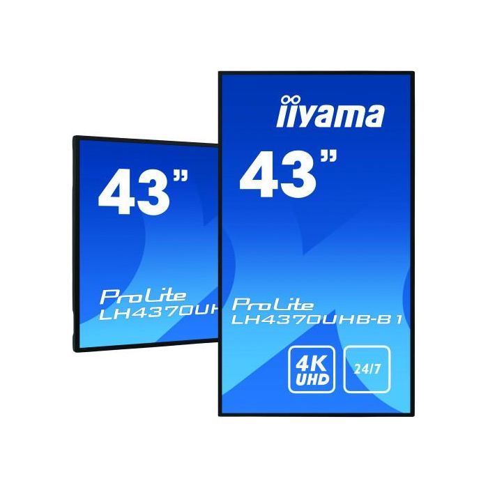 iiyama LH4370UHB-B1 pantalla de señalización Pantalla plana para señalización digital 108 cm (42.5") VA 4K Ultra HD Negro Procesador incorporado Android 9.0 3