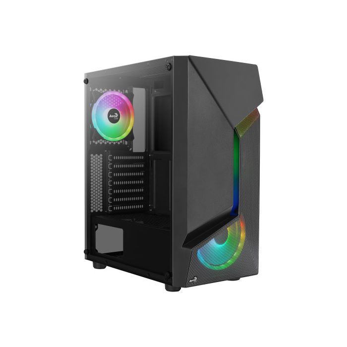 Aerocool SCAPEBKV3 Caja Gaming ATX Frontal RGB LED Cristal Templado 3xVentiladores ARGB Negro 1