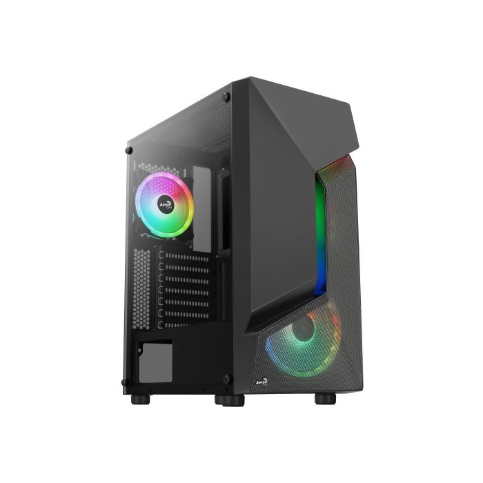 Aerocool SCAPEBKV3 Caja Gaming ATX Frontal RGB LED Cristal Templado 3xVentiladores ARGB Negro