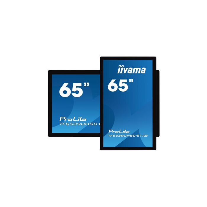 iiyama TF6539UHSC-B1AG pizarra y accesorios interactivos 165,1 cm (65") 3840 x 2160 Pixeles Pantalla táctil Negro USB 3