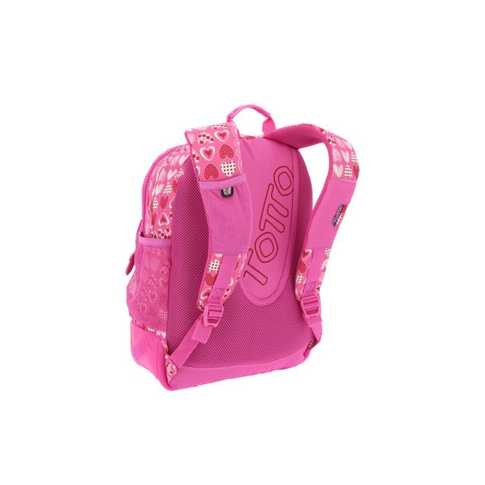 Mochila Crayoles Refuerzo Caucho+Bolsillos Rosa/Corazones Totto MA04ECO029-1710N-1I3 3