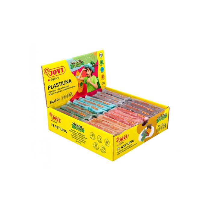 Caja Plastilina 18 Pastillas de 50Gr Gama Nature Colores Surtidos (3 Uds X Color) Jovi 70/18N