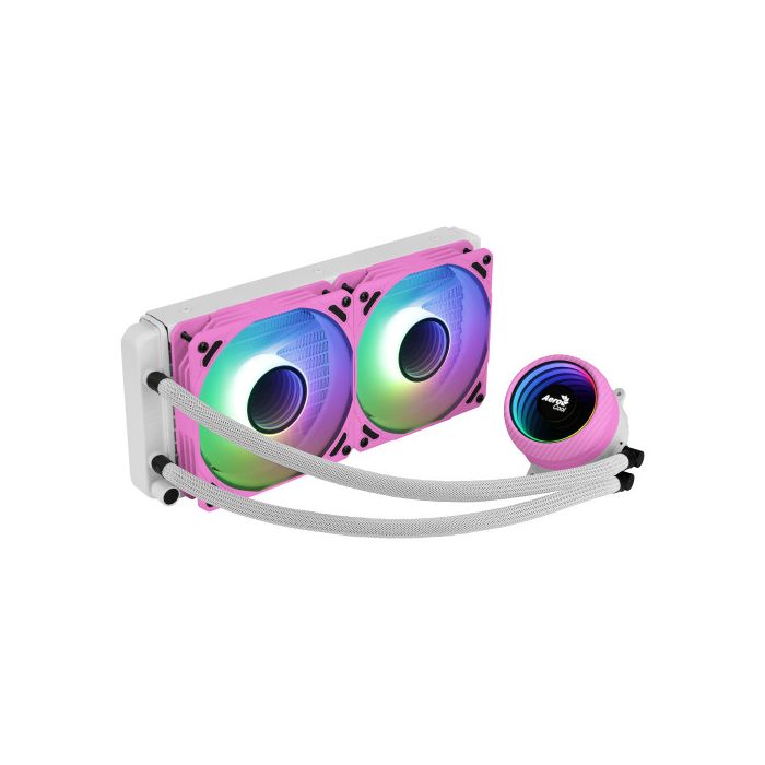 Aerocool NMIRAGEL240PK, Refrigeración Líquida CPU, 2 Ventiladores 12cm ARGB, TDP 400W, Rosa 1