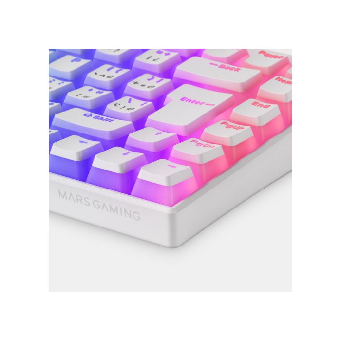 Mars Gaming MKCLOUD Teclado Inalámbrico RGB Blanco Switch Azul Portugués 1