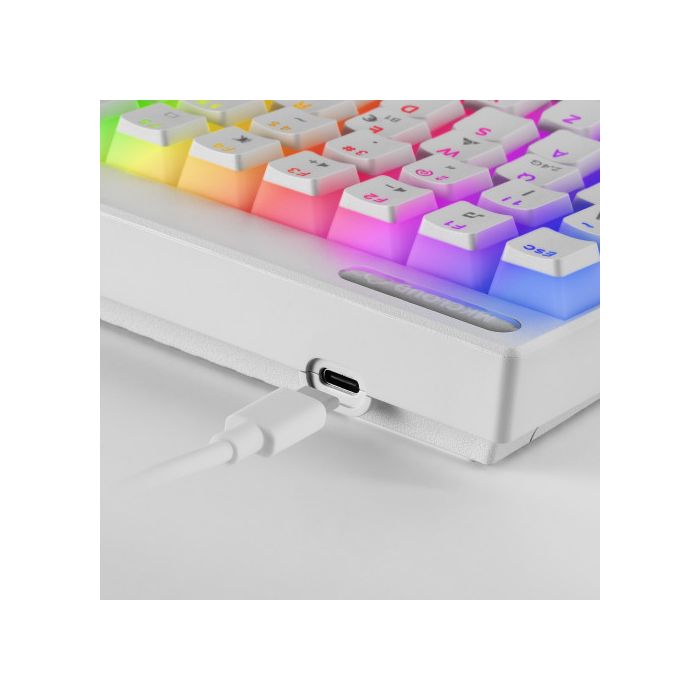 Mars Gaming MKCLOUD Teclado Inalámbrico RGB Blanco Switch Azul Portugués 2