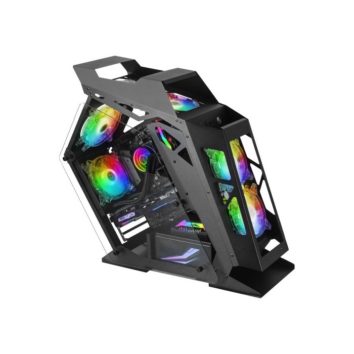 Mars Gaming MC61 Negro Caja PC Gaming Compacta Micro-ATX 4xVentilador 12cm ARGB Chroma 2