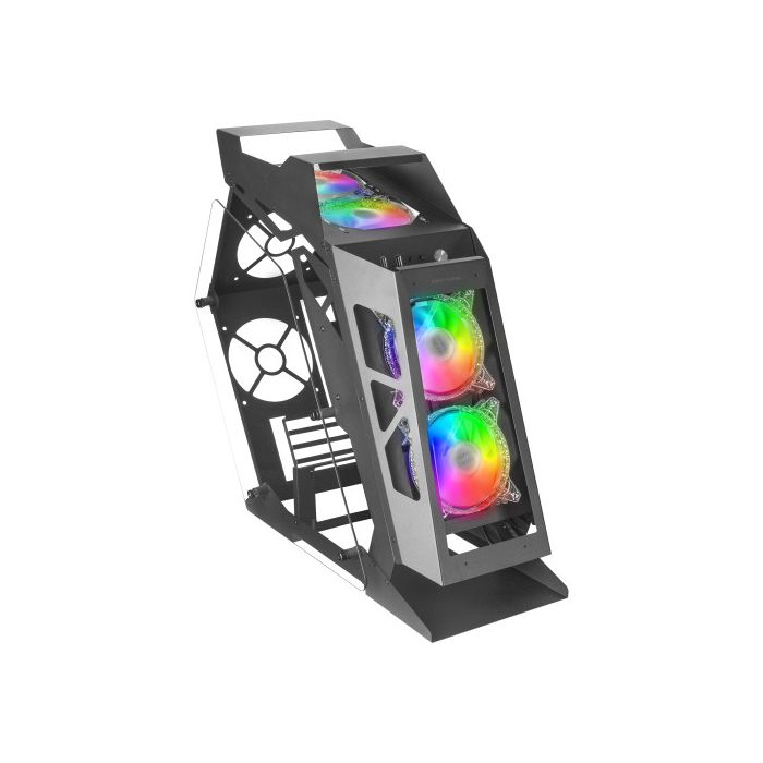 Mars Gaming MC61 Negro Caja PC Gaming Compacta Micro-ATX 4xVentilador 12cm ARGB Chroma 3