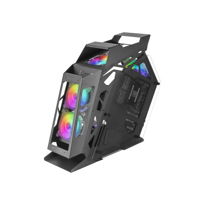 Mars Gaming MC61 Caja PC Gaming Compacta Micro-ATX Negra con 4 Ventiladores ARGB Chroma y Doble Ventana Cristal Templado