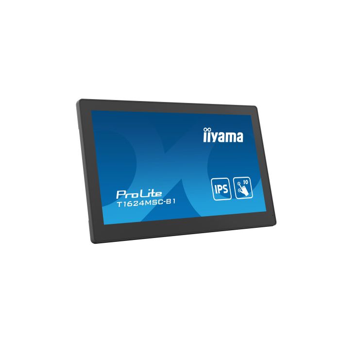 iiyama T1624MSC-B1 pantalla de señalización Panel plano interactivo 39,6 cm (15.6") IPS 450 cd / m² Full HD Negro Pantalla táctil 24/7 2