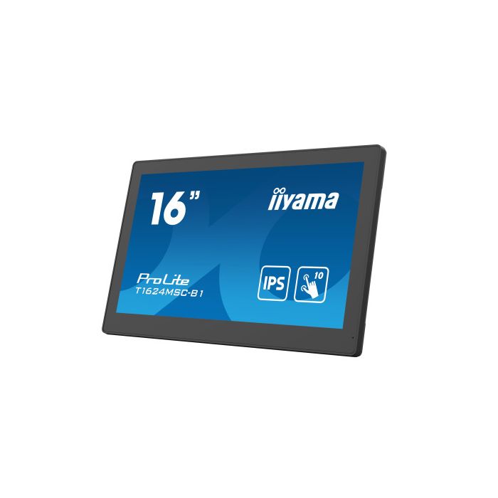 iiyama T1624MSC-B1 pantalla de señalización Panel plano interactivo 39,6 cm (15.6") IPS 450 cd / m² Full HD Negro Pantalla táctil 24/7 4