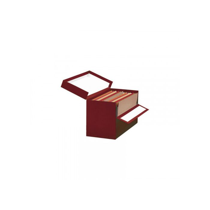 Mariola Caja de transferencia folio doble lomo cartón forrado en geltex rojo