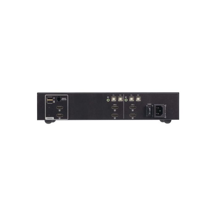 ATEN Switch KVM de Seguridad Avanzada HDMI Dual Display USB 2 Puertos con CAC (CS1142H4C-AT-G) - Cumple PSD PP v4.0, NIAP, 4K UHD 60Hz, Audio, Concentrador USB