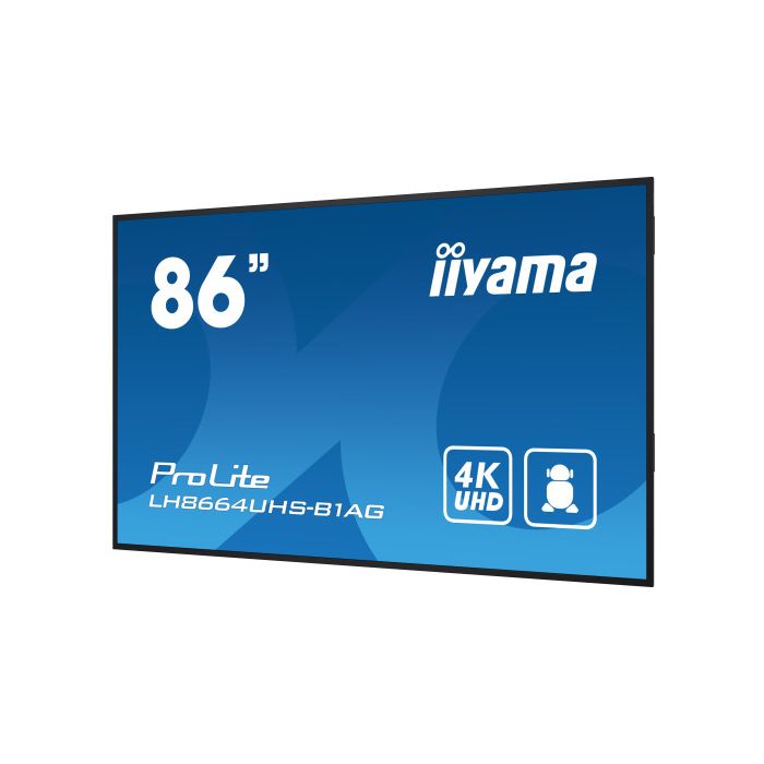 iiyama PROLITE Pizarra de caballete digital 2,18 m (86") LED Wifi 500 cd / m² 4K Ultra HD Negro Procesador incorporado Android 11 24/7 6