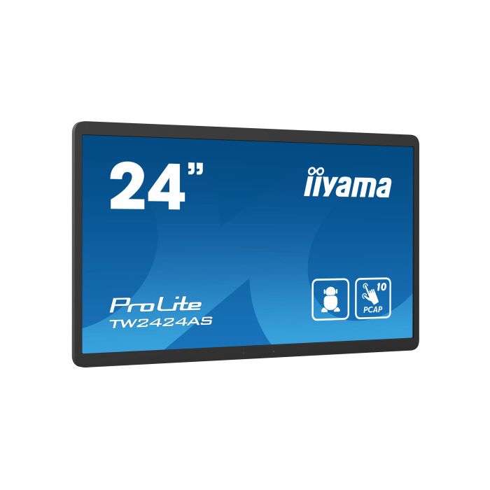 iiyama TW2424AS-B1 pantalla de señalización Pantalla plana para señalización digital 60,5 cm (23.8") Wifi 250 cd / m² 4K Ultra HD Negro Pantalla táctil Procesador incorporado Android 24/7 2