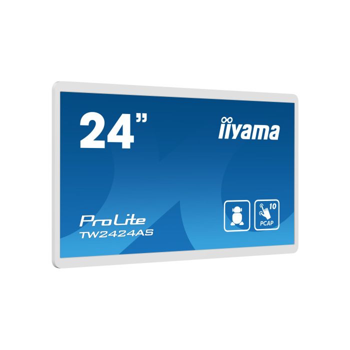 iiyama TW2424AS-W1 pantalla de señalización Pantalla plana para señalización digital 60,5 cm (23.8") Wifi 250 cd / m² 4K Ultra HD Negro Pantalla táctil Procesador incorporado Android 24/7 1