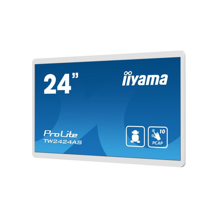 iiyama TW2424AS-W1 pantalla de señalización Pantalla plana para señalización digital 60,5 cm (23.8") Wifi 250 cd / m² 4K Ultra HD Negro Pantalla táctil Procesador incorporado Android 24/7 3