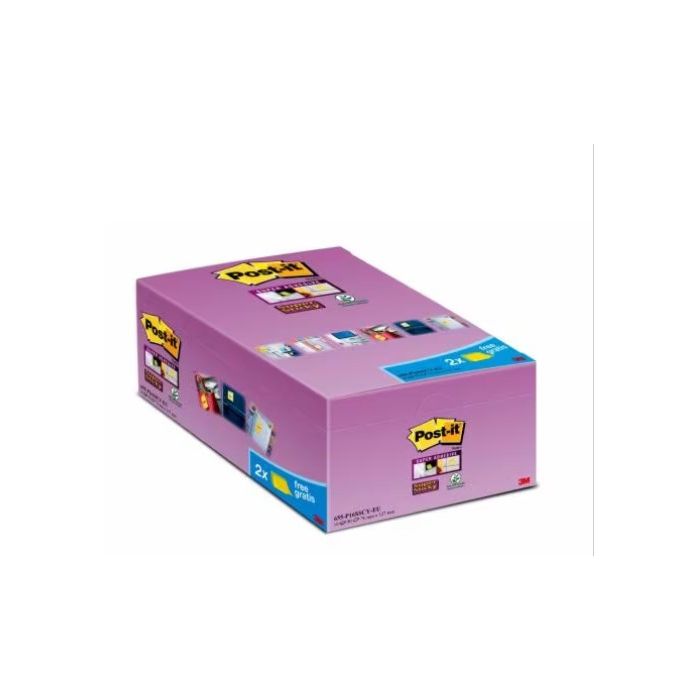 Pack 4 Blocs 270 Hojas Notas Adhesivas 76X76Mm Super Sticky Canary Yellow 2028-Sscyppx4 Post-It 7100321358