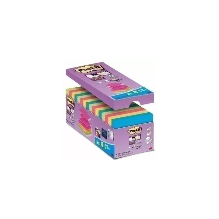 Pack 16+4 Blocs 90 Hojas Z-Notes Adhesivas 76X76Mm Super Sticky Colores Surtidos R330-Ss-Vp16-Eu Post-It 7100234249
