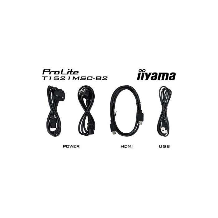 iiyama ProLite T1521MSC-B2 pantalla para PC 38,1 cm (15") 1024 x 768 Pixeles XGA LED Pantalla táctil Mesa Negro 15