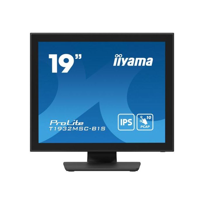 Monitor Iiyama 19" Pcap Bezel Free Front, 10P Touch, Ips Panel, 1280X1024, Speakers, Vga, Displayport, Hdmi, 225Cd/M² (With Touch), Usb Interface, Built-In Power Adapter, Multiouch With Supported Os (T1932MSC-B1S)