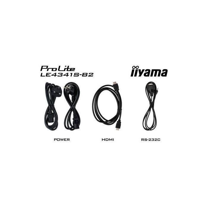 iiyama PROLITE LE4341S-B2 Pantalla plana para señalización digital 108 cm (42.5") LCD 350 cd / m² Full HD Negro 18/7 1 iiyama PROLITE LE4341S-B2 Pantalla plana para señalización digital 108 cm (42.5") LCD 350 cd / m² Full HD Negro 18/7 1