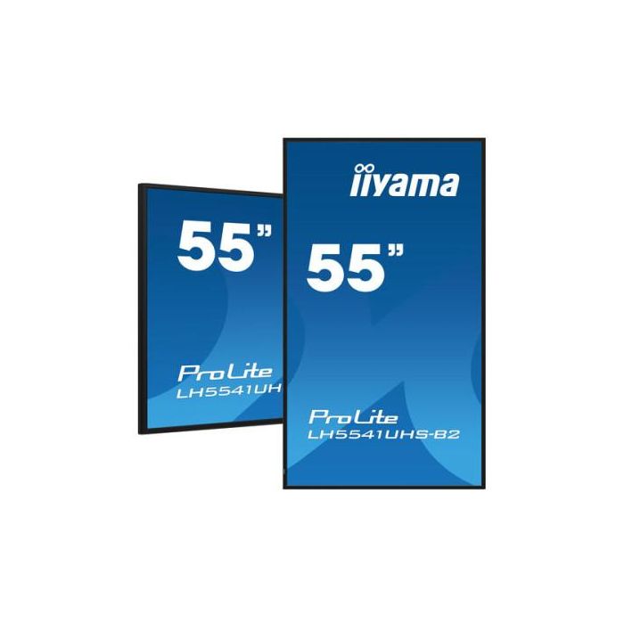 iiyama 55" 3840x2160, 4K UHD IPS panel, 1% Haze, Landscape and Portrait mode, Speakers 2x 10W , VGA, 3x HDMI iiyama 55" 3840x2160, 4K UHD IPS panel, 1% Haze, Landscape and Portrait mode, Speakers 2x 10W , VGA, 3x HDMI