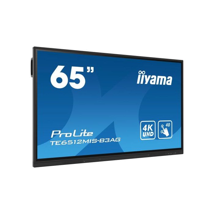 iiyama TE6512MIS-B3AG pantalla de señalización Diseño de quiosco 165,1 cm (65") LCD Wifi 400 cd / m² 4K Ultra HD Negro Pantalla táctil Procesador incorporado Android 11 24/7 1