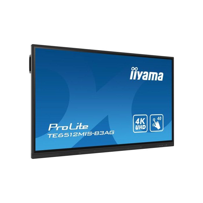 iiyama TE6512MIS-B3AG pantalla de señalización Diseño de quiosco 165,1 cm (65") LCD Wifi 400 cd / m² 4K Ultra HD Negro Pantalla táctil Procesador incorporado Android 11 24/7 2