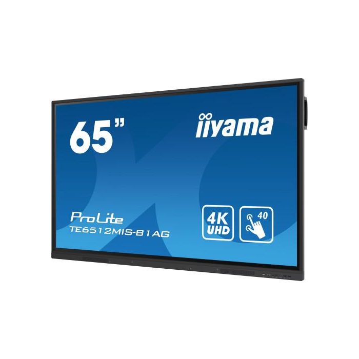 iiyama TE6512MIS-B3AG pantalla de señalización Diseño de quiosco 165,1 cm (65") LCD Wifi 400 cd / m² 4K Ultra HD Negro Pantalla táctil Procesador incorporado Android 11 24/7 3