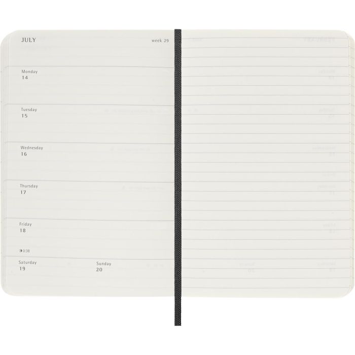 Agenda 18 Meses 2024-2025 Semanal P (9 X 14 Cm) Negra Tapa Blanda Moleskine DSB18WN2Y25 2