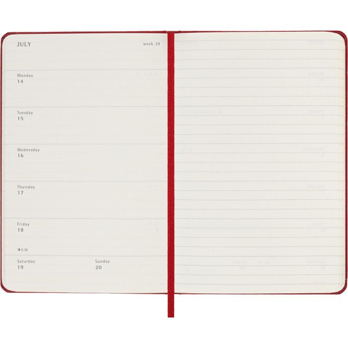 Agenda 18 Meses 2024-2025 Semanal P (9 X 14 Cm) Rojo Escarlata Tapa Dura Moleskine DHF218WN2Y25 1