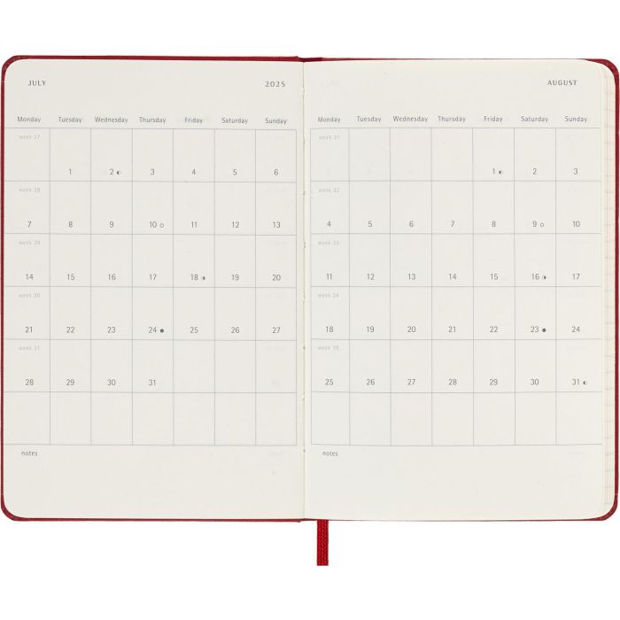 Agenda 18 Meses 2024-2025 Semanal P (9 X 14 Cm) Rojo Escarlata Tapa Dura Moleskine DHF218WN2Y25 4