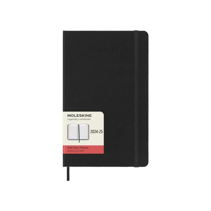 Agenda 18 Meses 2024-2025 Diaria L (13 X 21 Cm) Negra Tapa Dura Moleskine DHB18DC3Y25