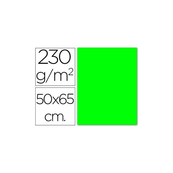 Cartulina Fluorescente Verde 50x65 cm 230 gr 10 unidades