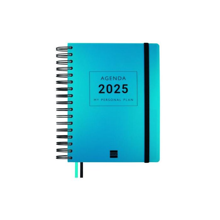 Agenda Finocam Tempus Azul Cuarto 15,5 x 21,7 cm 2024-2025