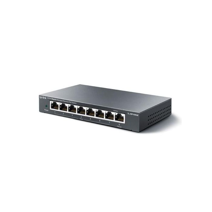 TP-Link TL-RP108GE switch Gestionado L2 Gigabit Ethernet (10/100/1000) Energía sobre Ethernet (PoE) Negro 1