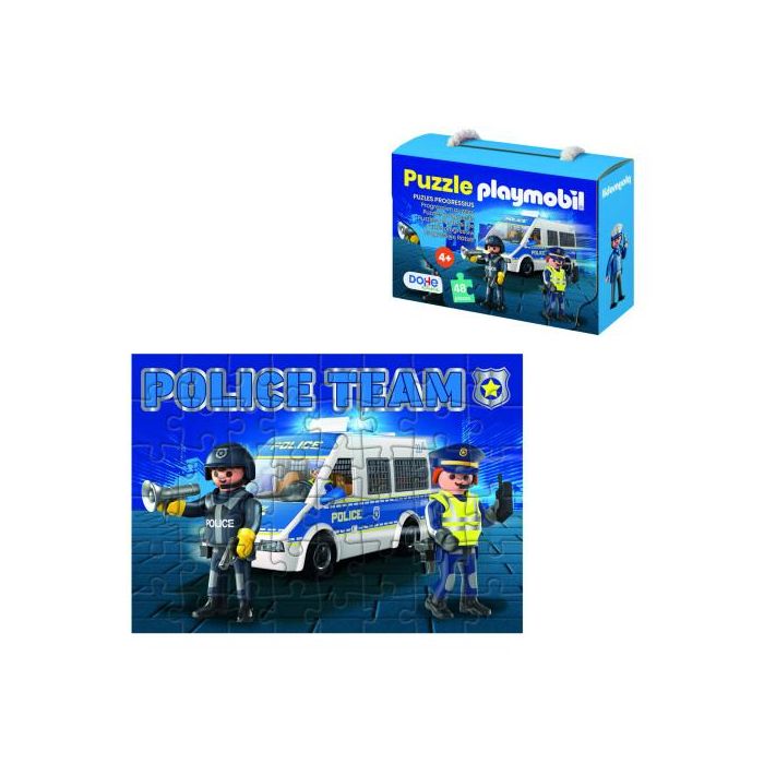 Caja de Puzzle - 48 Piezas - Playmobil - Modelo Police Dohe 65012
