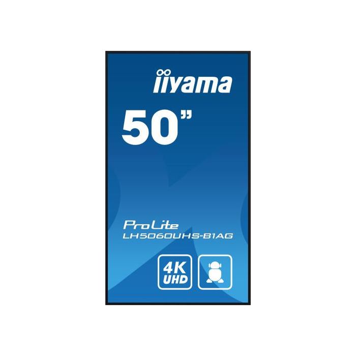 iiyama LH5060UHS-B1AG pantalla de señalización Pizarra de caballete digital 125,7 cm (49.5") LED Wifi 500 cd / m² 4K Ultra HD Negro Procesador incorporado Android 11 24/7 1